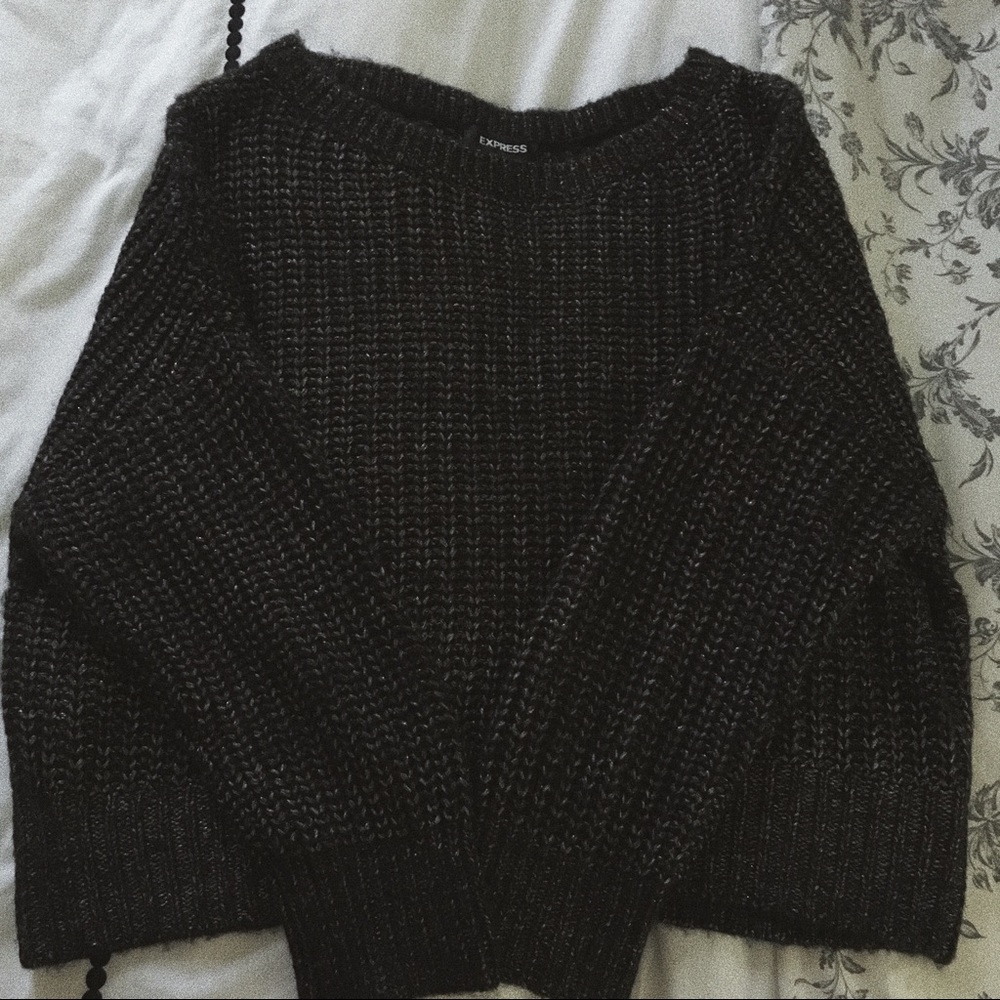 express metallic knit sweater